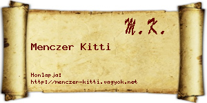 Menczer Kitti névjegykártya